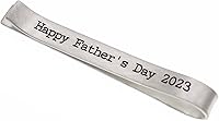 Vista 3 de Personalized Tie Bar Tie Clip with Birthstones Father's Day For Gift for Dad or Grandpa Sterling Silver
