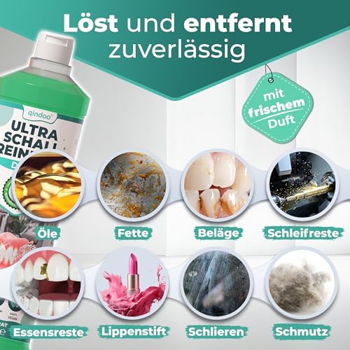 Bild 2 - Dental Ultraschallreiniger Gebiss Prothesenreiniger für Dental Zahnprothesen, Zahnersatzreinigung, Zahnschiene im Ultraschallgerät (500 ml)
