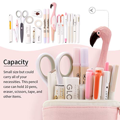 Easthill B07MBPT5VD Cartoon Cute Cat Pencil Pouch Canvas Pen Bag Standing Stationery Case Holder Box Student thumb #1