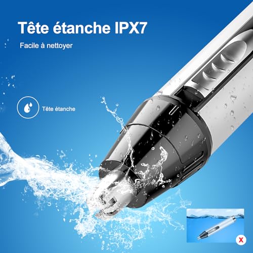Image of Painless Nose and Ear Trimmer - 4 in 1 USB Rechargeable Electric Nose and Ear Trimmer - Painless and Professional Eyebrow Trimmer for Men and Women Easy to Clean, Silver