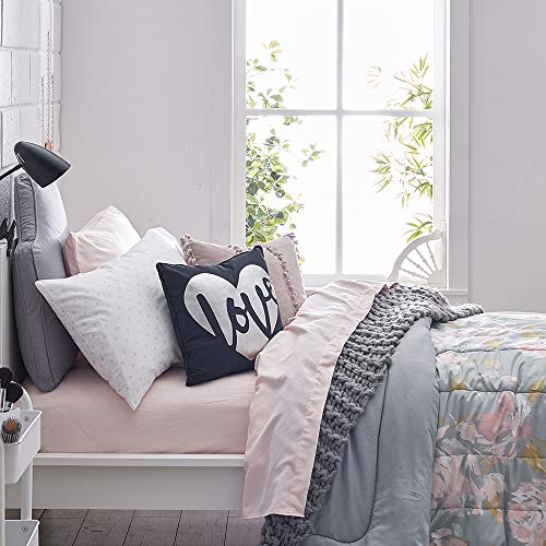 Ocm College Dorm Bed Sheet Set In Pink Polka Dots | Twin Xl Size | Pink Polka Dots On White | Soft Microfiber Fitted Sheet, Flat Sheet And Pillowcase With Deep Pockets #TOP2