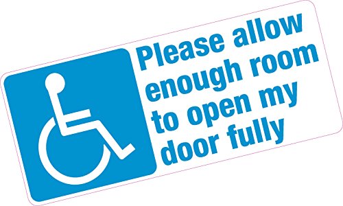 PrintWhizz Autocollant vinyle de voiture pour personne handicapée avec inscription Please allow enough room to open my door fully (français non garanti)