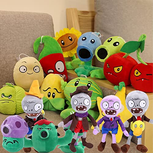 Jhesao 14 Pcs Plants And Zombies Plush Vs Pvz Zombies Plants Set Toys Pvz 1 2 Stuffed Soft Zombies Doll Zombies Plush Toy New #TOP6