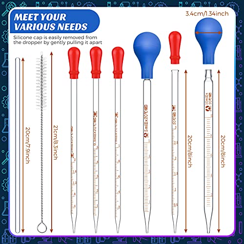 Frienda FRIENDA-DROPPING PIPETTES-2883 16 Pieces Glass Pipettes Graduated Dropper 2 Pcs 10 Ml 5 Ml 3 Ml 2 Ml 1 Ml 0.5 Ml Glass Liquid Dropper thumb #1