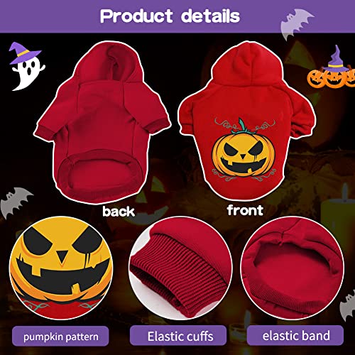 Pack Of 3 Dog Halloween Costumes Pumpkin Ghosts Halloween Dog Clothes Puppy Hoodies Skeletons Doggie Winter Clothes Sweatshirt Pet Hooded Coat Cat Jackets Apparel (X-Small) #TOP3