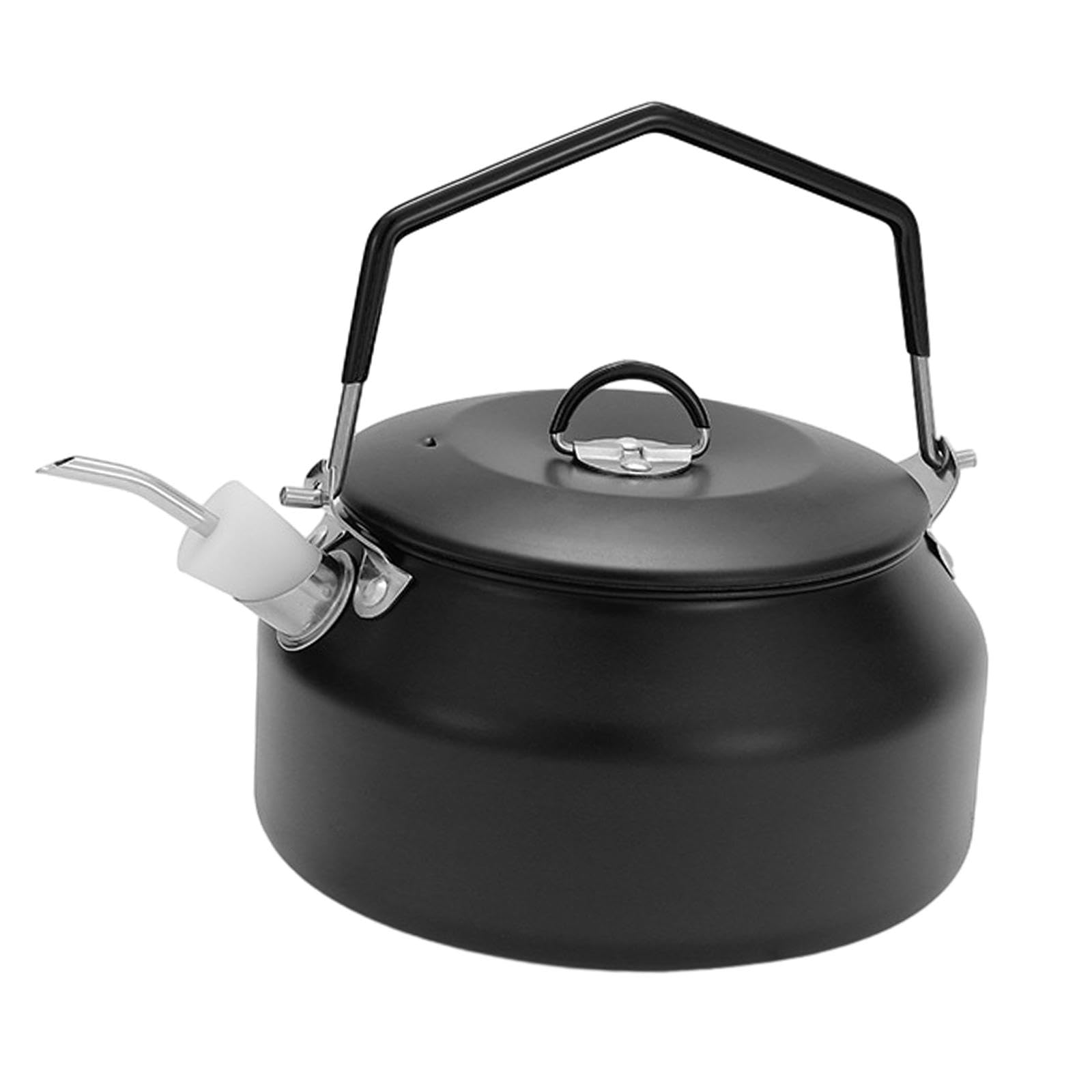 Almencla Bouilloire de Camping 1L, Bouilloire, Ustensiles de Cuisine, Théière, Cafetière, Idéale pour La Randonnée, Le Barbecue, Les et Les Feux de Cam, Noir