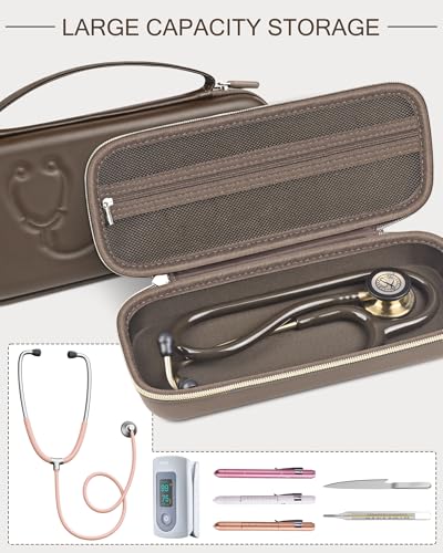 Image of Stethoscope Case for 3M Littmann Classic III &Lightweight II S.E,Dark Brown