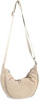 EVGLOW Nylon Crescent Crossbody Bag for Women Purses Trendy Men,Small Travel Sling Bag Hobo