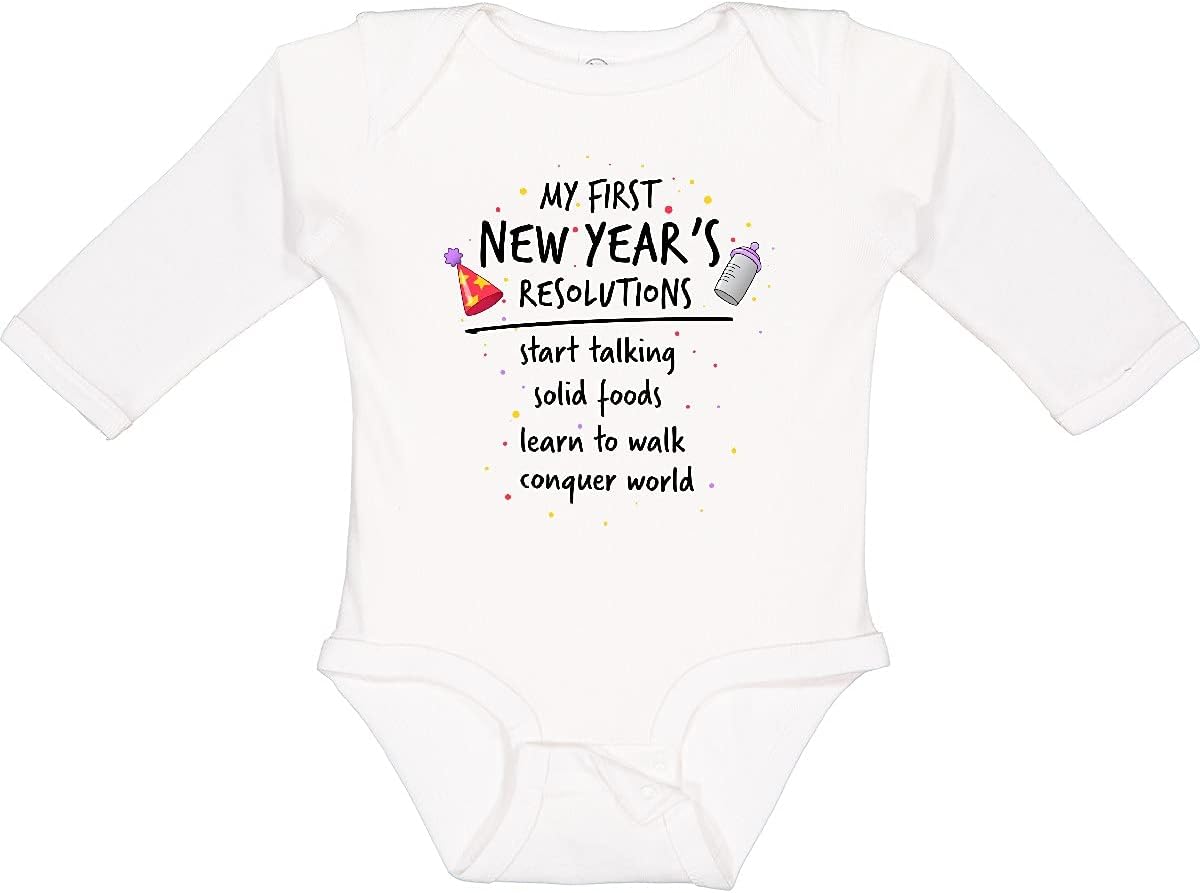 inktastic My First New Year's Resolutions Long Sleeve Creeper