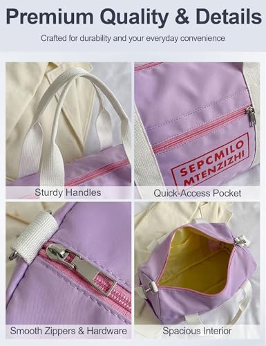 Image of Venzina Unisex Large Capacity Gym and Travel Backpack, Multi-Compartment Sports Duffle Bag with Organized Storage, Multi-Way Carry Yoga Crossbody Bag for Fitness, Workout, Hiking, Daily Use- Purple
