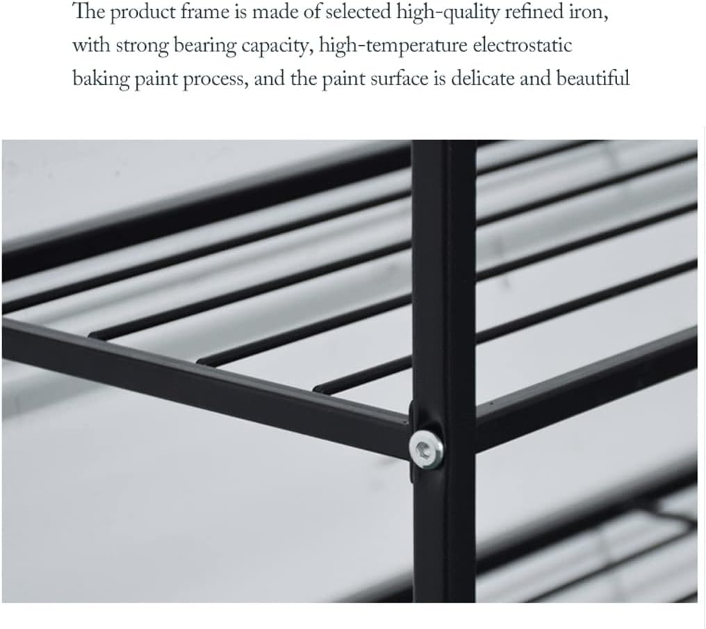 Shoe Racks for entryway 3 Tier Shoe Rack Iron Shoe Rack Free Standing Shoe Rack With Artistic Arc Handle Modern Simplicity Black Shoe Shelf For Doorway Shoe Racks storage