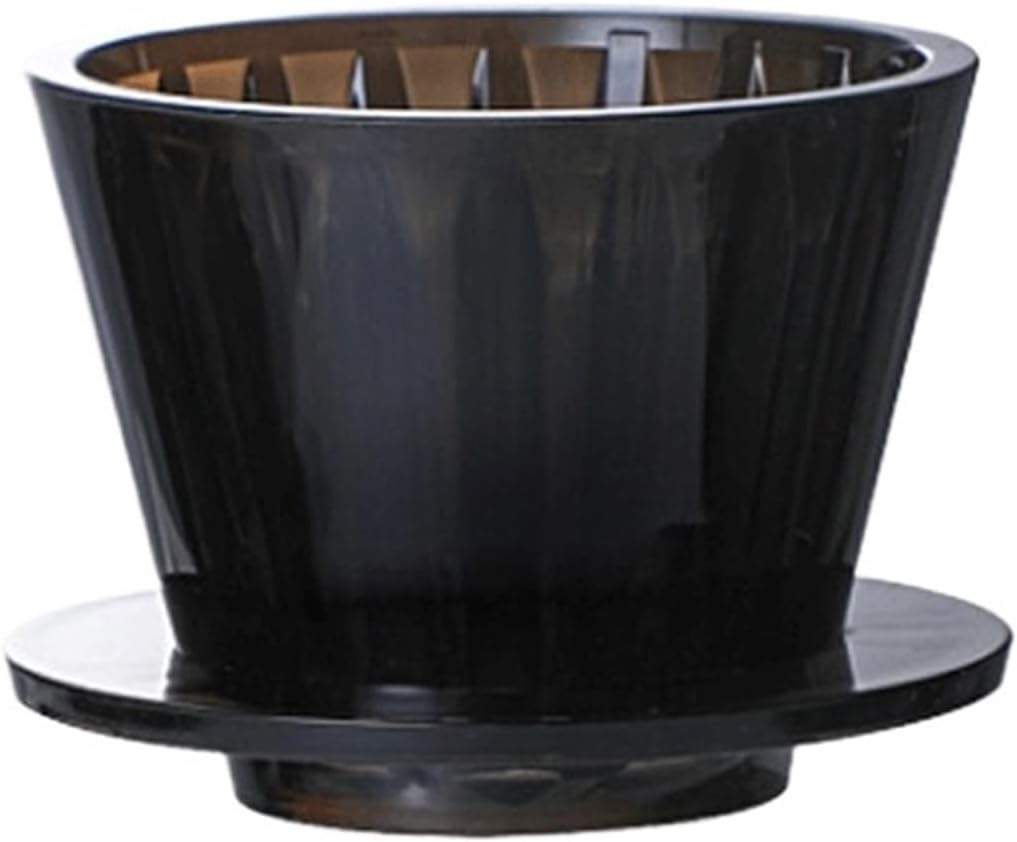 Wave Coffee Dripper 1-2Cups Crystal Eye Pour Over With Filter Papers 50 Sheets Set(Black SET)