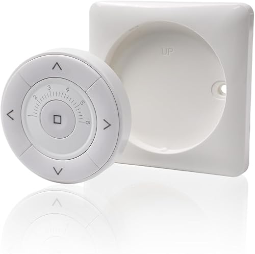 AC134-06 Control remoto inalámbrico de pared RF - Transmisor de repuesto de 6 canales para sombra individual, sala de grupo y control de sombra para