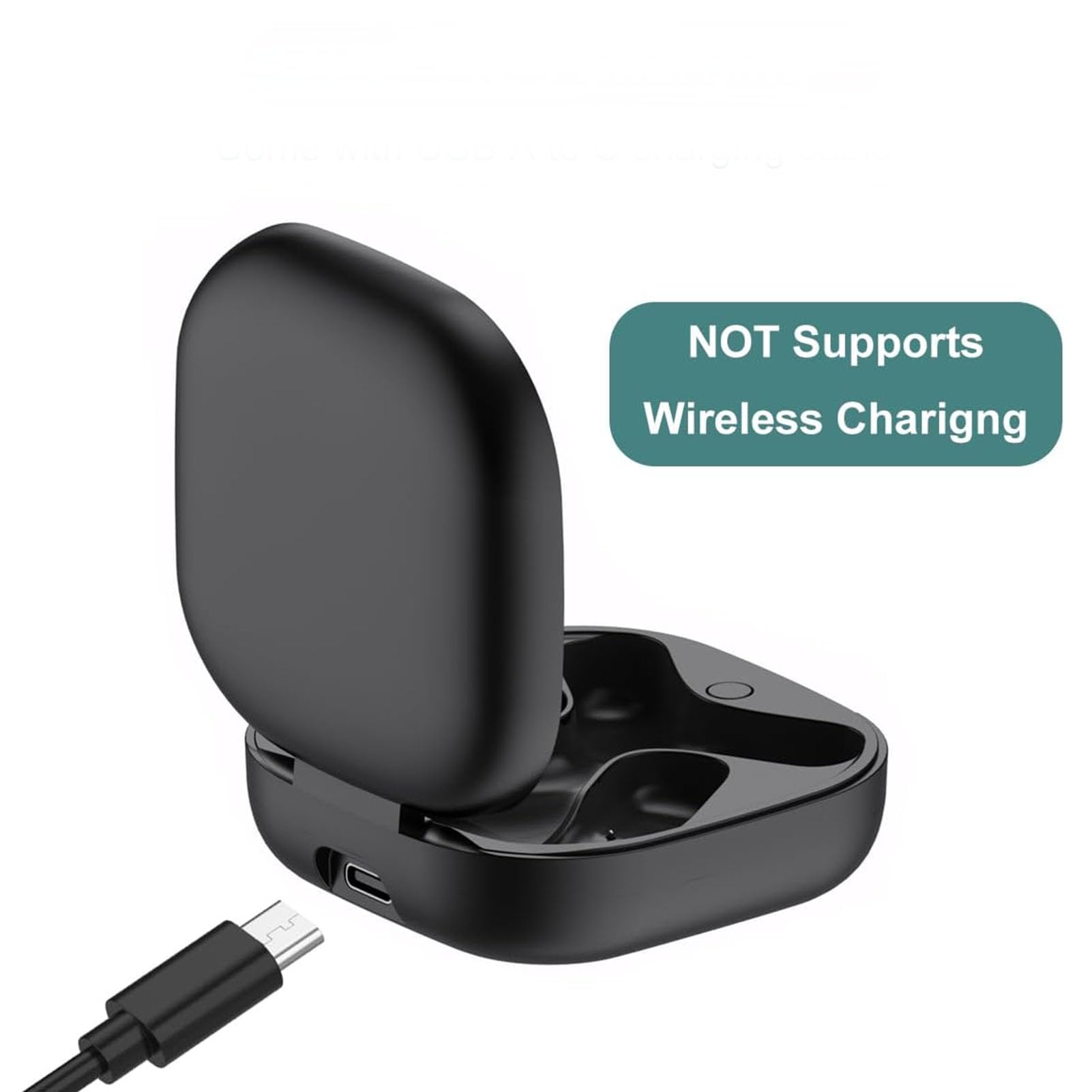 Asixxsix Custodia di Ricarica per Auricolari con Batteria 500mAh, Tipo C,