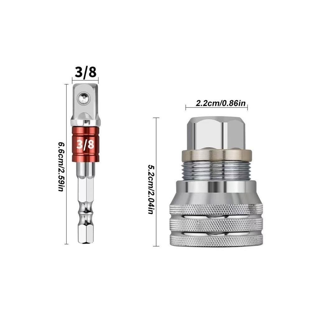 Bigbibi Adattatore di estensione del giunto flessibile con presa girevole da 2 pezzi da 3/8".(B-2set)