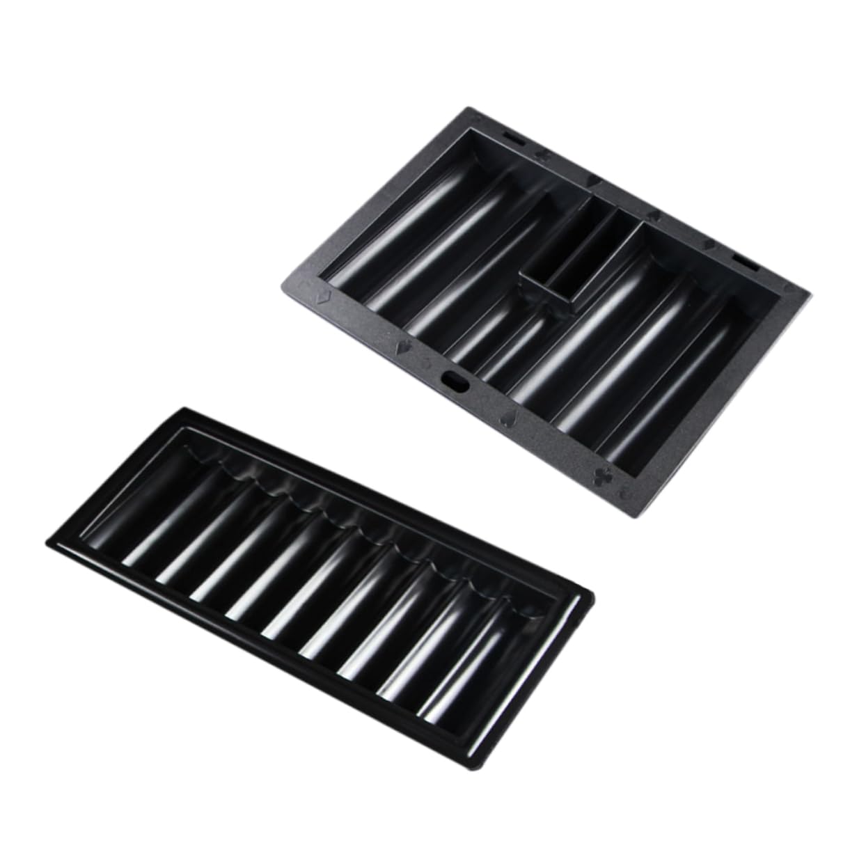 BESTonZON 2pcs Chip Tray Snack Poker Games Chip Container Tray Poker Charcuterie Poker Chip Case Poker Chip Holder Sink Drainer Rack Lid Dish Drainer Rack Deck Trays Black Plastic