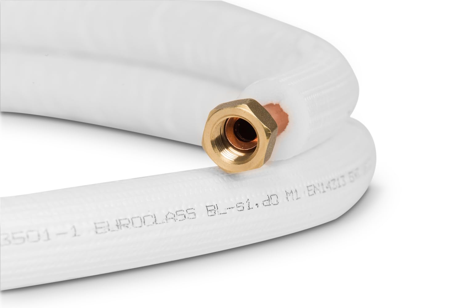 Kupferrohr-Kälterohr 1/4" + 3/8" / 3 m mit Überwurfmuttern, auf Länge geschnitten, ideal für 9000/12000 BTU Geräte, fachkundige Beratung durch die Installationsfirma für jeden Käufer