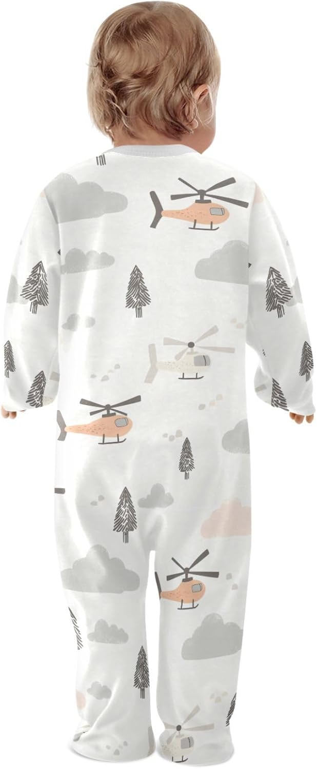 vvfelixl Flying Corgi Dog Baby Sleepers For Girl Boys Newborn Baby Play One-Piece Footies For 0-24 Months White