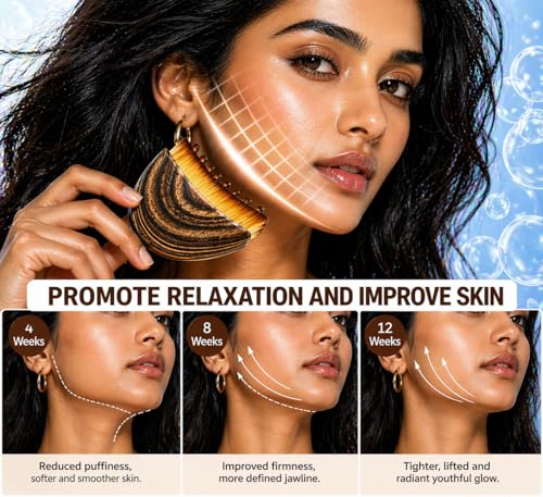 Image of Lymphatic Brush Guasha Face Sculpting Tool | De-Puffing, Jawline Definition, Skin Firming, Soft Bristle Facial Lymphatic Drainage, Massage & Skincare Use