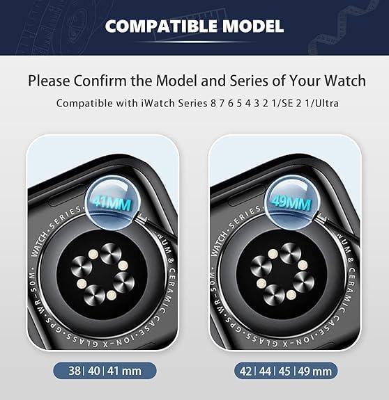 Miniatura 6 de BINLUN Correas de silicona de cuero compatibles con Apple Watch de 1.496 in 1.575 in 1.614 in 1.654 in 1.732 in 1.772 in 1.811 in 1.929 in, correa