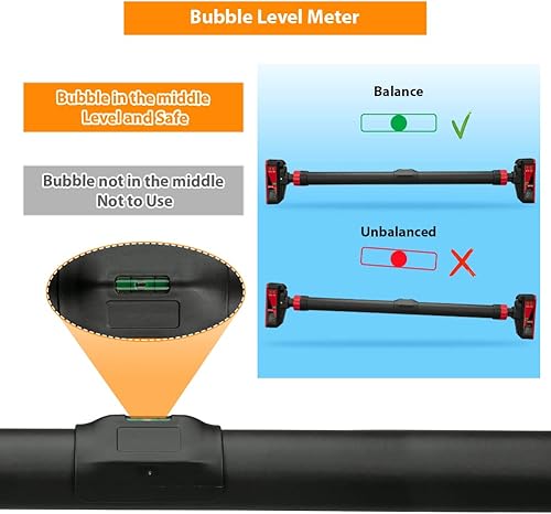 Miniatura 3 de Barra de dominadas, barras de entrenamiento de fuerza ajustables sin tornillo, barra de barbilla de ancho ajustable para puerta, carga máxima de 440