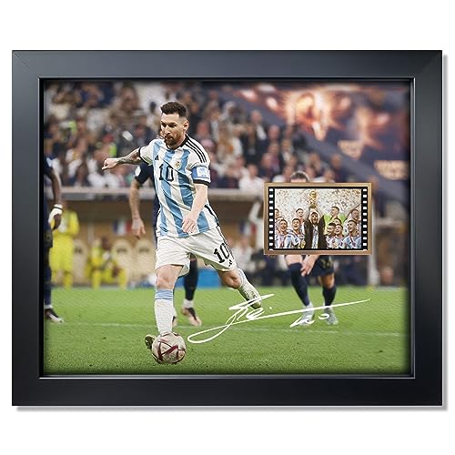 sufenvera Signed Lionel Messi World Cup 2022 Film Photo Collage,Messi Memorabilia Framed Poster,...