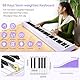 E Piano 88 Tasten: Keyboard Piano mit Bluetooth Faltbares E-piano mit anschlagdynamik 1800mAh Batterie unterstützung MIDI 10W Lautsprecher Sustain Pedal Notenständer Aufkleber Audiokabel Lila