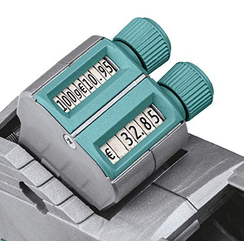 Meto Classic M Price Bar Set 2-line, 16 Positions, Silver-teal, Ready to Use, Ink: Black, 2-year Warranty