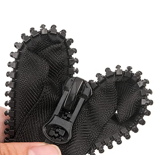 ftiemlovde 5# 6 Pack Reißverschluss Teilbar für Jacken Kunststoff Schwarz，Schlitten Reissverschluss 20 cm mit Zipper 5mm，Universal Reisverschluß Kaufen Erweiterung