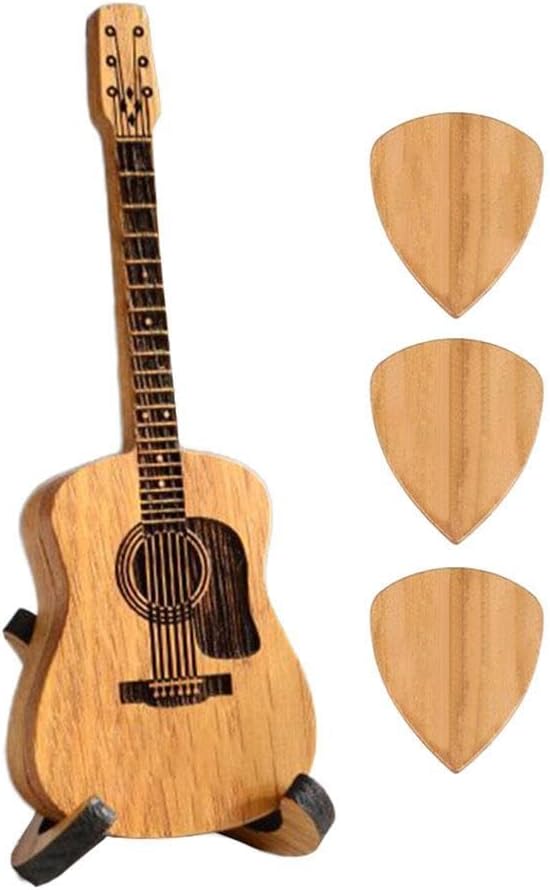 Personalized Guitar Box For Pick, Wooden Acoustic Guitar Pick Box with Stand, Pick Custom Guitar