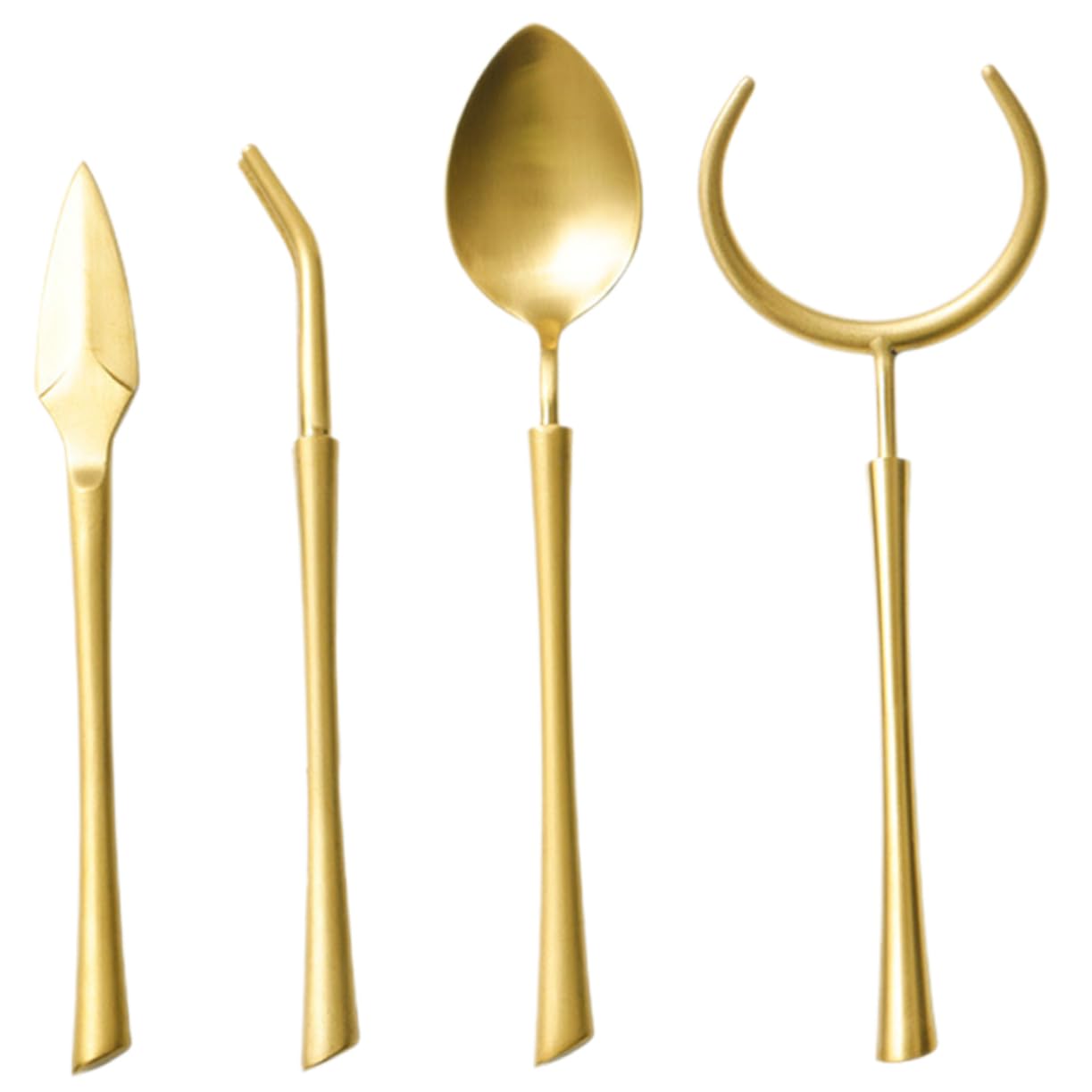 STOBAZA Gong Fu Tea Fittings Chinese Tea Utensils Tea Tray Gongfu Tea Ceremony Four-piece Set Tea Clip Tea Spoon Tea Fork