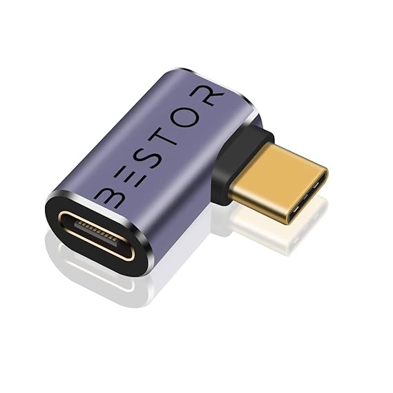 BESTOR Right Angle USB C Adapter, 40Gbps USB C Adapter, 90 Degree Type