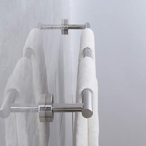 Miniatura 4 de SUS 304 - Toallero de acero inoxidable de 24 pulgadas montado en la pared para baño, estilo moderno, acabado pulido