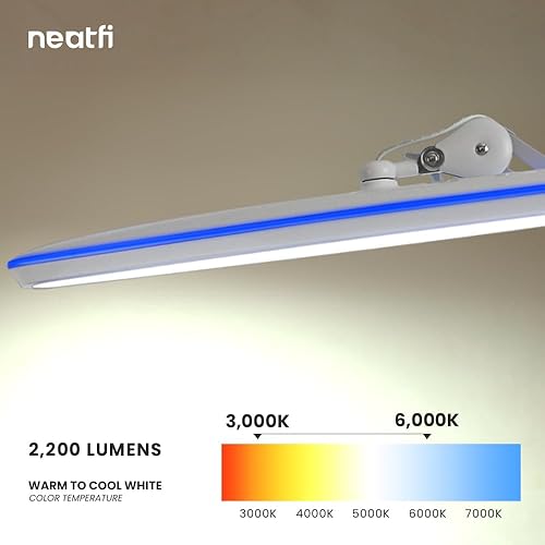 Miniatura 2 de Neatfi Lámpara de trabajo LED XL de 2,200 lúmenes, 24 W, 117 LED SMD, 23 pulgadas ultra ancha, 4 niveles de brillo, 3 modos de luz, regulable,