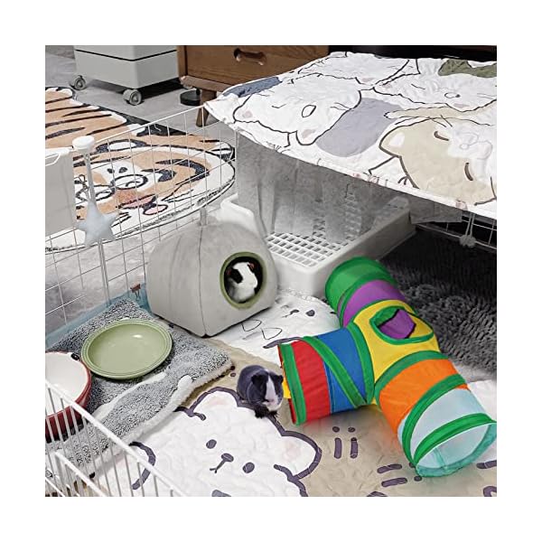 Rypet guinea pig tunnel 3 way collapsible small pet tunnels and tubes with interactive ball for baby rabbit ferret hamster chinchilla hedgehog hiding and resting - image 6