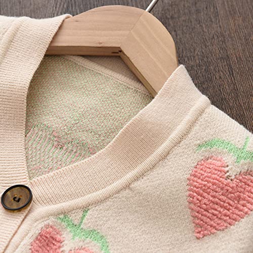 EnJoCho Kids Warm Clothes Toddler Girls Winter Cute Fruit Prints Sweater Long Sleeve Warm Knitted Pullover Knitwear Outwear4