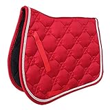Almohadilla para Silla De Montar - Algodón Acolchado, Transpirable, Absorbente De Sudor, Tela para Silla De Montar, Almohadilla para Montar A Caballo, Lavable A Máquina, Rojo