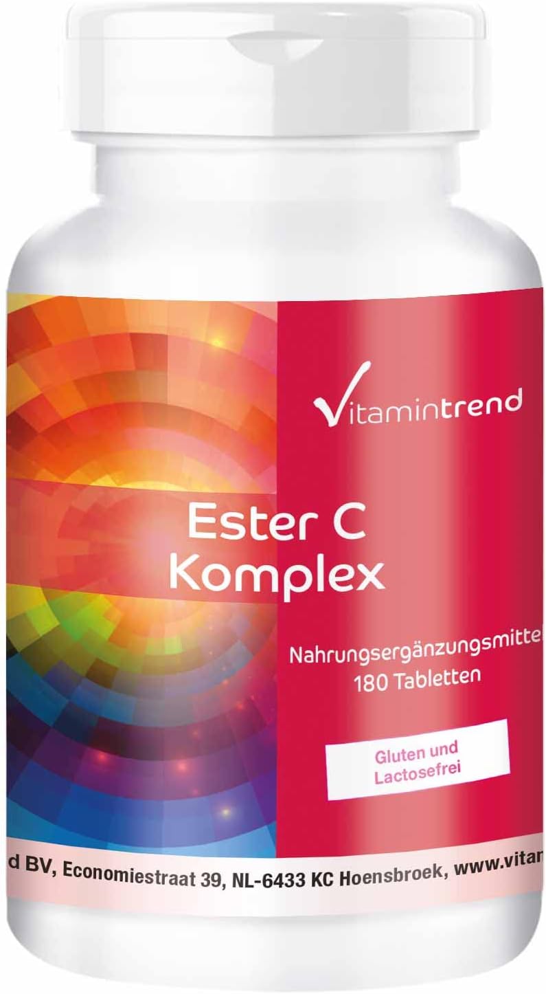 Ester C Komplex mit Vitamin C und Acerola 180 Tabletten für 6 Monate