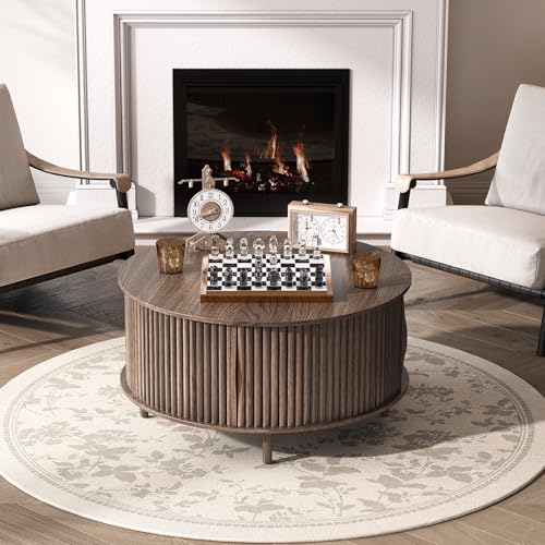 JOINICE Fluted Round Coffee Table