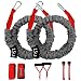 Crossover Workout Resistance Bands, Resistance Cords for Shoulder Exercise Comes with 2 Same Weight Resistance Tubes, Handles - Ankle Straps - Door Anchor - Carry Bag (Red-15lbs)