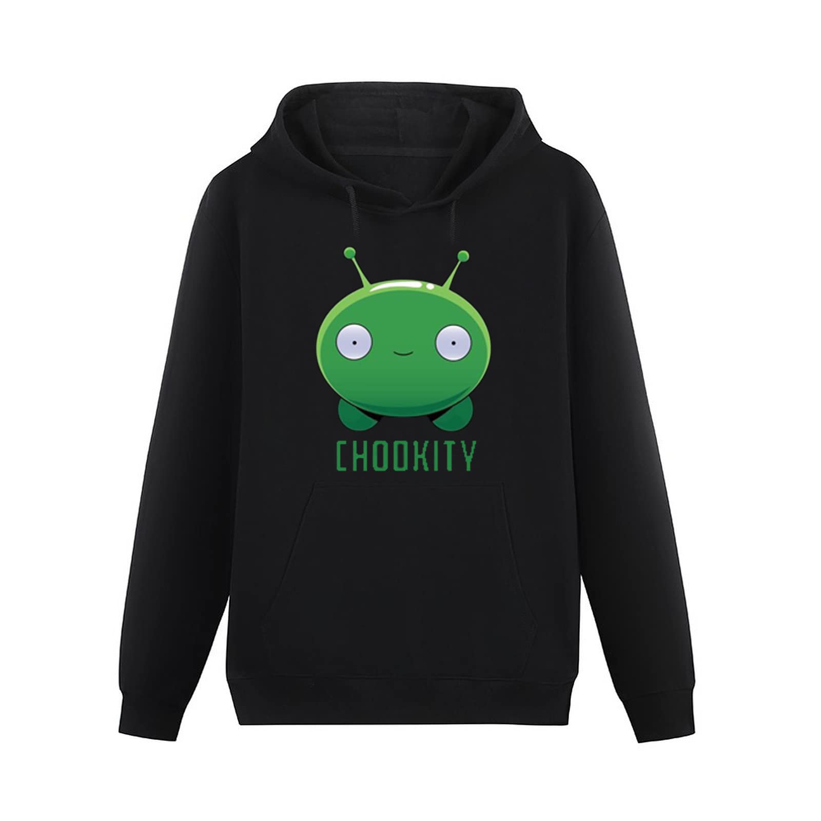 Chookity Final Space Funny Alien Mooncake Moonpie Men's Black Hooded Unisex Sweatshirt