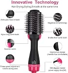 Professional Salon One-Step Hair Dryer & Hot Air Brush & Blower Brush with Negative Ions For Straight and Soft Curls 4 in 1 Hair Brush Dryer & Styler (110v 1000W)