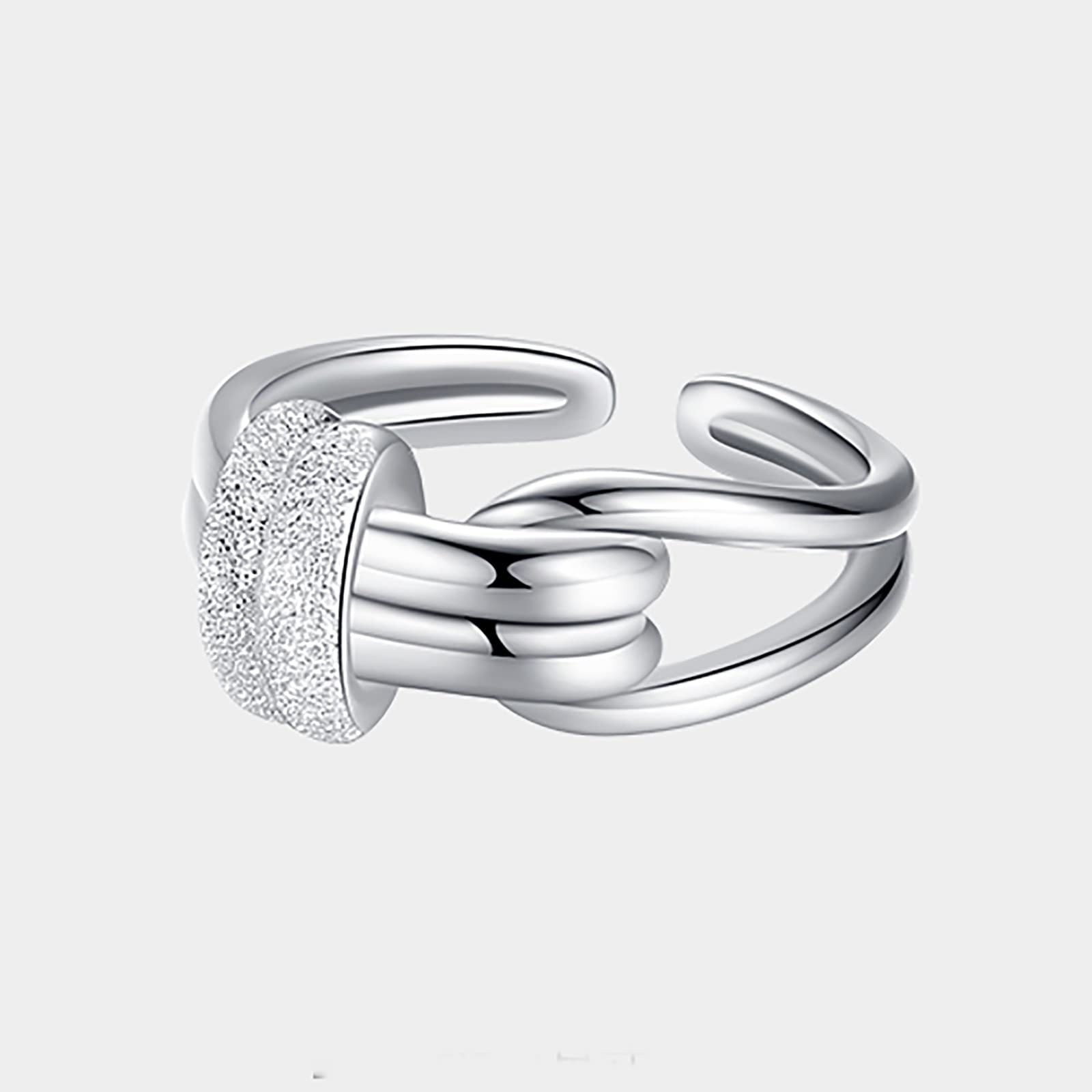 Feng Shui， 925 Sterling dwuwarstwowy Flash diamentowy wiązany pierścionek Retro Eternity węzeł celtycki obrączka regulowane pierścionki biżuteria prezenty dla kobiet