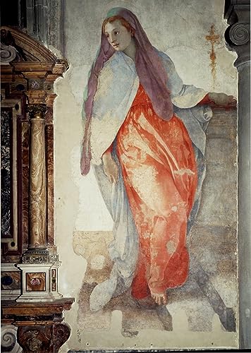 Impression d'art Mural de l'Annonciation par Jacopo Pontormo, finition vintage haut de gamme