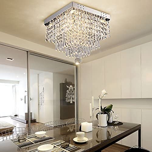 Plafonnier en cristal moderne tricolore de 30cm pour entrée sombre