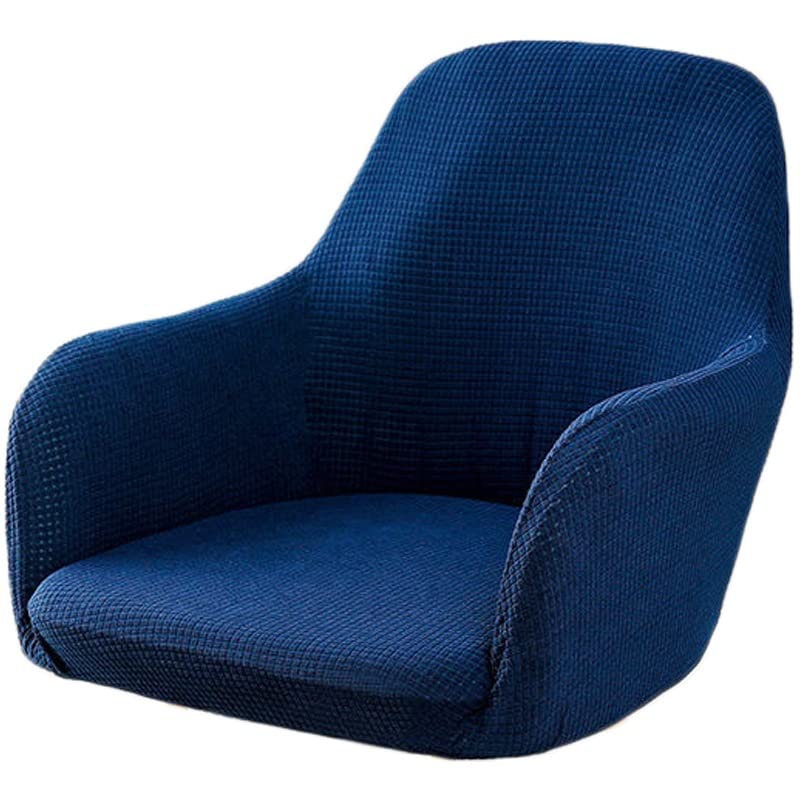 AQIGR Stretch Accent Chair Slipcover Curved Back Accent Kitchen Chair Covers Modern Arc Shaped Armrest Counter Height Bar Stools Covers Wing Back Chair Protector (Color : Navy blue, Size : 1PC)