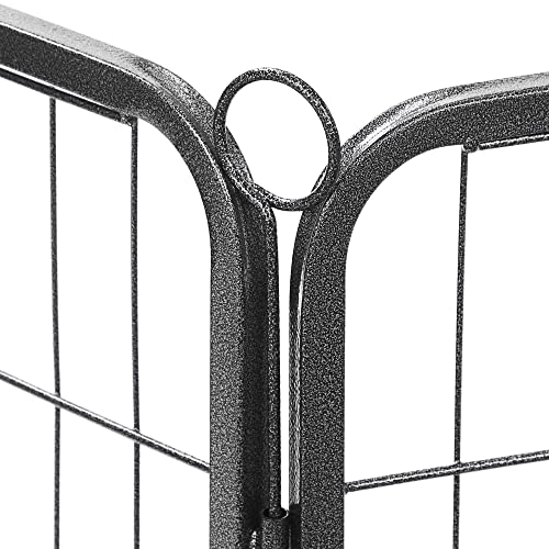 Feandrea Freilaufgehege für Haustiere, Laufstall, mit 4 Gitterplatten, transportabel, für innen und außen, Haustiere ohne Halsband, 122 x 80 x 70 cm, grau PPK04GY