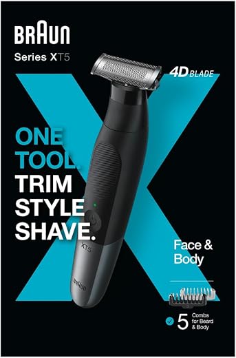 Braun Series XT5 – Beard Trimmer, Shaver and Electric Razor for Men, Body Grooming Kit for Manscaping, Durable One Blade, ...