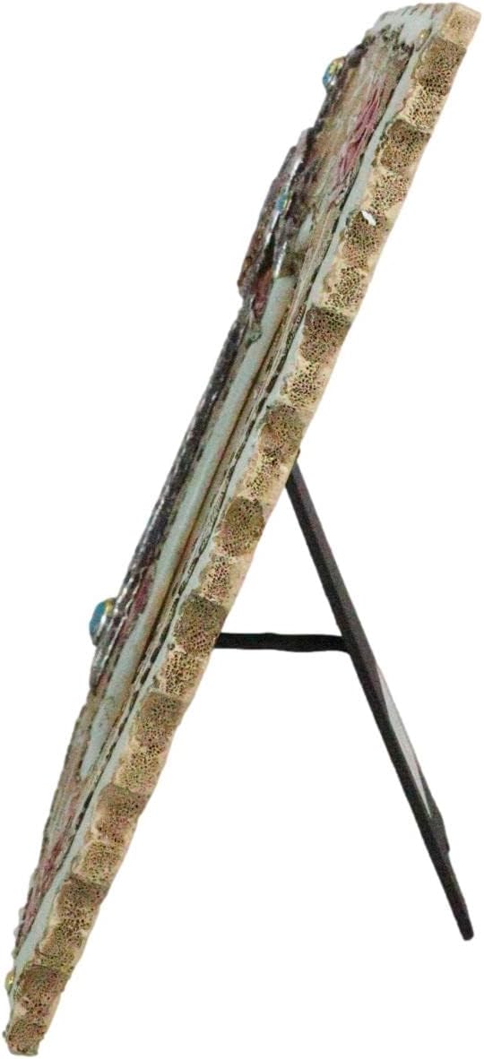 Ebros Gift Rustic Western Catholic Lady Of Grace Mother Mary Guadalupe Cross With Pink Roses 4X6 Picture Photo Frame Wall Or Desktop Easel Decorative Inspirational Accent