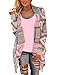 Produktbild Damen Strickjacke Cardigan Langarmshirt Geometrische Irregular Lose Pullover Mantel Outwear Tops Strickmantel Strick Loose Strickjacke Kimono (XXL, Rosa )